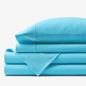 NWT The Company Store T-Shirt Soft Jersey Knit Bed Sheet Set - Turquoise, Full